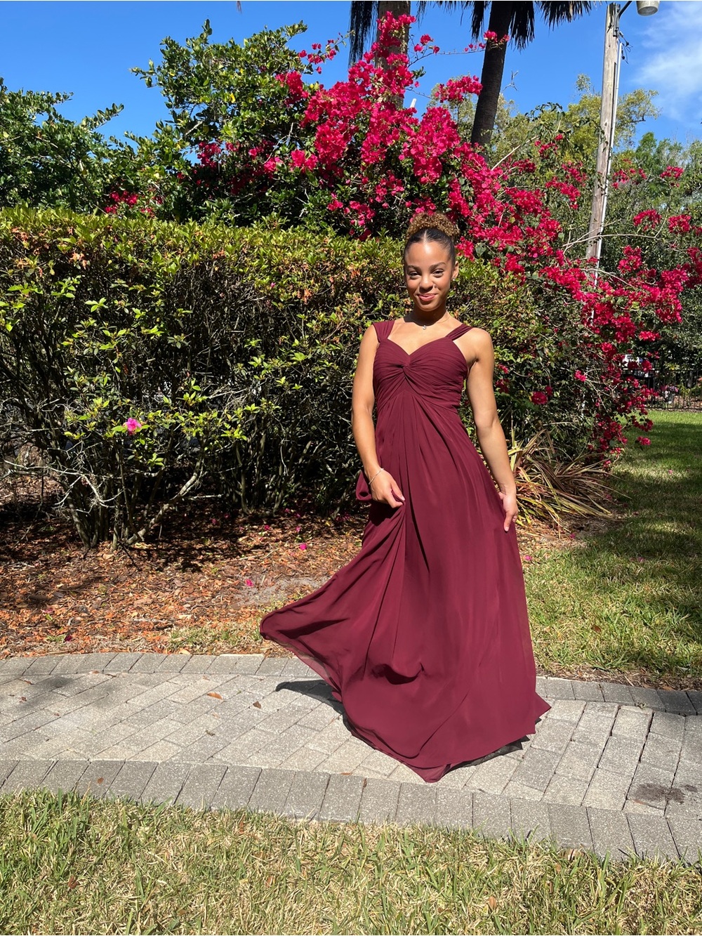 Empire Pleated Chiffon Dress